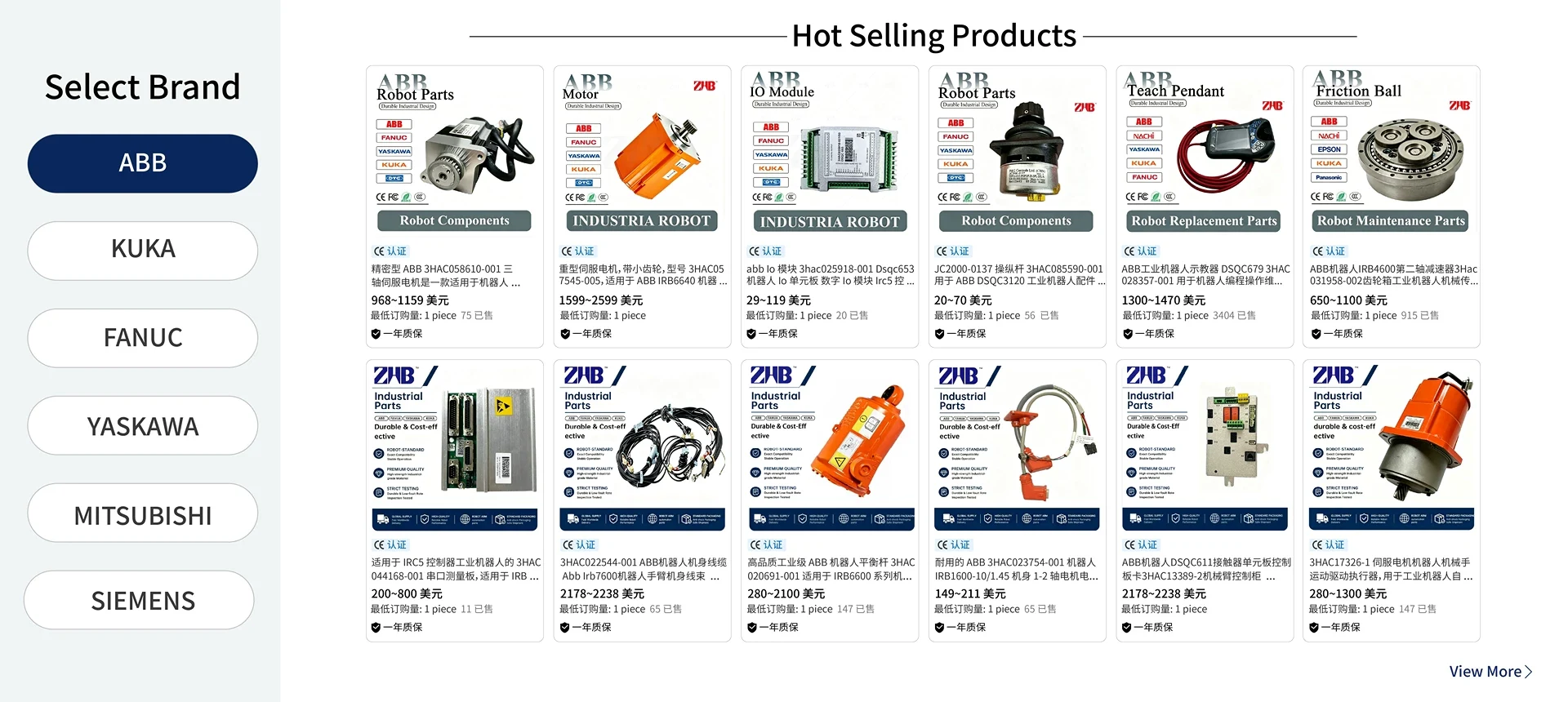 ABB robot parts